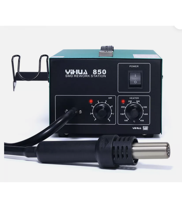YIHUA 850 3 Nozzles 550w Air Pump Type Hot Air Soldering Station SMD Rework Station With Heat Gun Desoldering Station