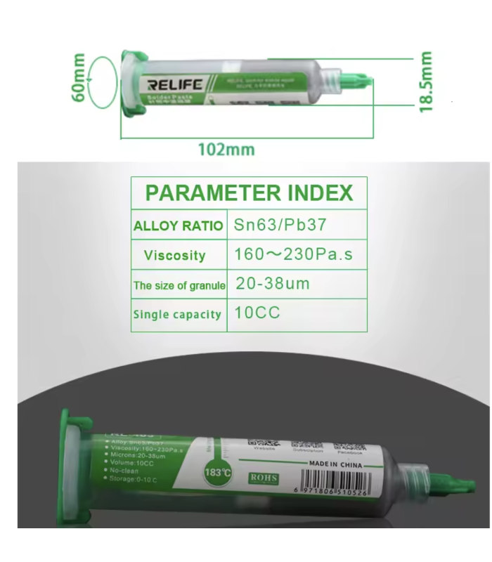 ReLife 183°C RL-403 10cc Low-Melt Leaded Solder Paste