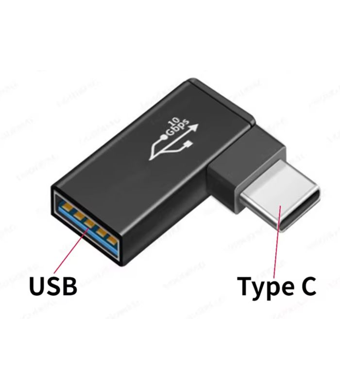 90 Degree USB A To USB C Adapter USB C To USB A Adapter Right Angle