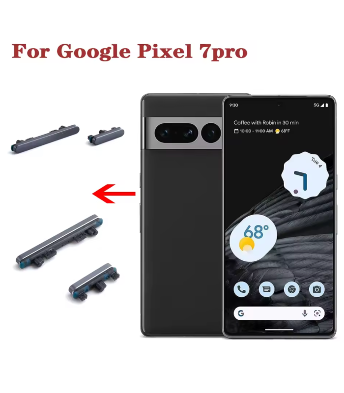 Google Pixel 7 Pro Gold Power Volume Outer Side Button Key Replacement