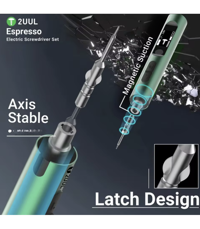 2UUL SD11 Espresso Electric Screwdriver Set Portable Adjustable 5 Speed Torque