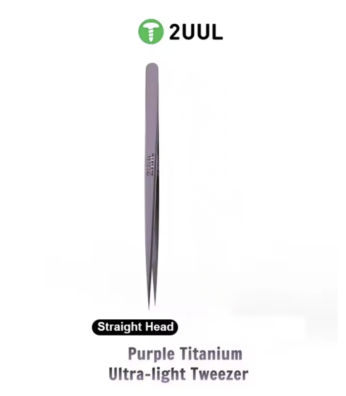 2UUL Ti22 Titan Curved Head purple ESD Titanium Alloy Ultra Precision Tweezer