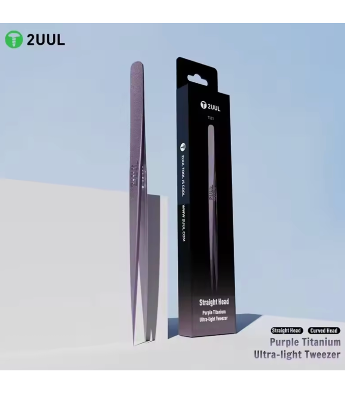 2UUL Ti22 Titan Curved Head purple ESD Titanium Alloy Ultra Precision Tweezer