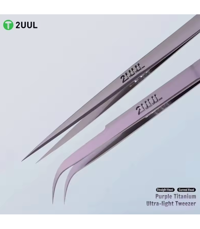 2UUL Ti22 Titan Curved Head purple ESD Titanium Alloy Ultra Precision Tweezer