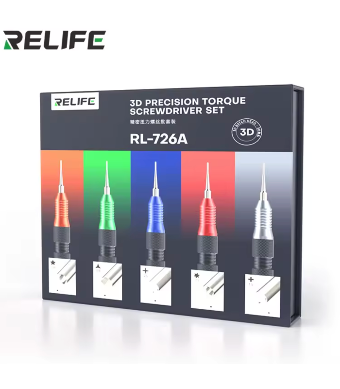 RELIFE RL-726A 3D Torque Precision 5 Piece Screwdriver Set Phone Repair Tool