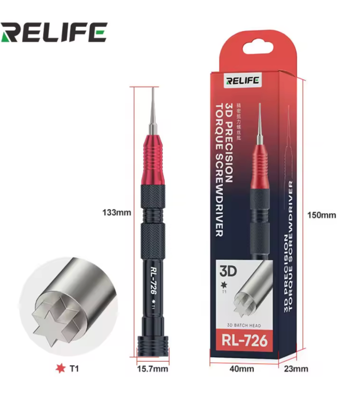 RELIFE RL-726A 3D Torque Precision 5 Piece Screwdriver Set Phone Repair Tool