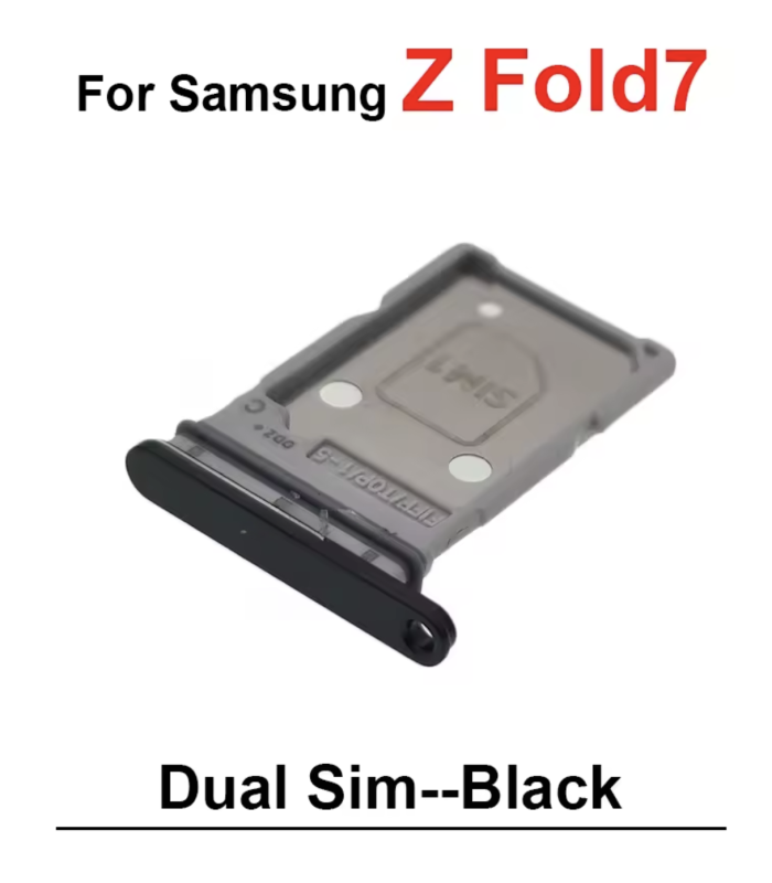 For Samsung Galaxy Z Fold 7 Black Replacement Dual Sim Tray simcard Slot Holder