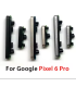 For Google Pixel 6 Pro Black Side External Power Key Set Volume Up Down Buttons