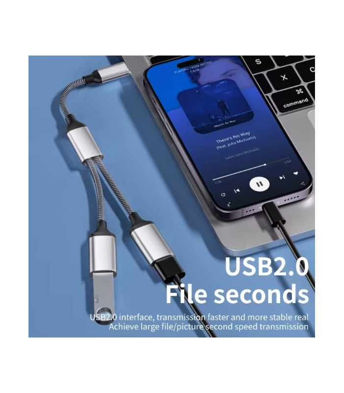 Dual USB 1 Male to 2 Female Adapter Splitter 2 Port for Data Power Charging