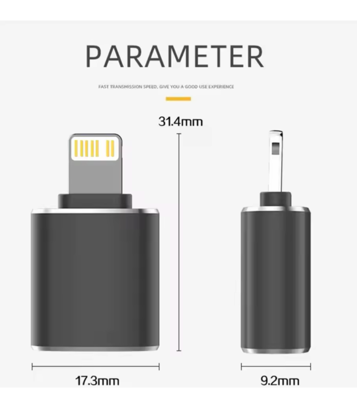 USB 3.0 Female Connector for iPad Max Pro Plus iPhone OTG Adapter IOS 8 Pin -UK