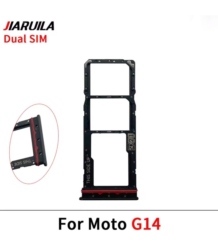 Motorola Moto G14 Grey black Sim Card Tray Replacement Dual Simcard Holder