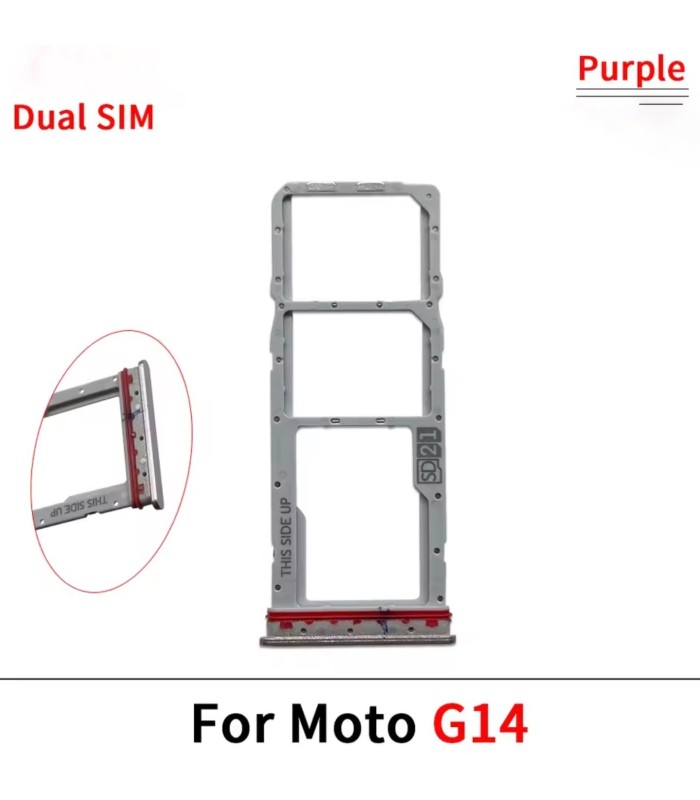 Motorola Moto G14 Purple Sim Card Tray Replacement Dual Simcard Holder