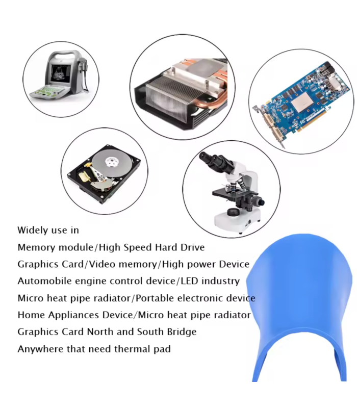 2 PCS SILICONE Blue Thermal Pad 100 x 100 x 0.5 mm thick 6 W/mK Heat Sink