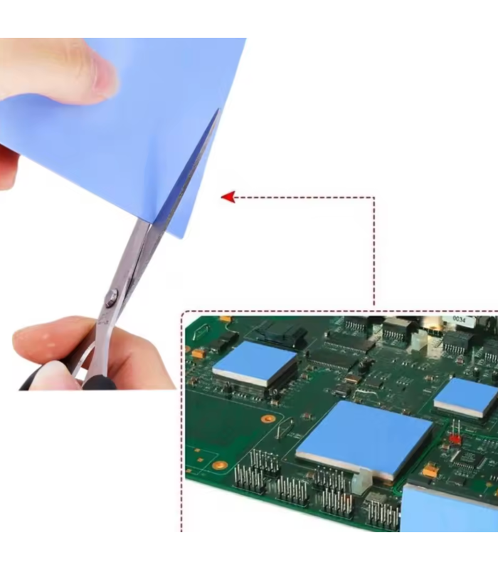 2 PCS SILICONE Blue Thermal Pad 100 x 100 x 2.0 mm thick 6 W/mK Heat Sink