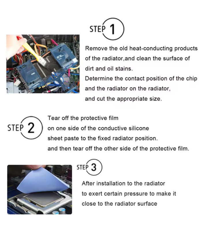 2 PCS SILICONE Blue Thermal Pad 100 x 100 x 4.0 mm thick 6 W/mK Heat Sink