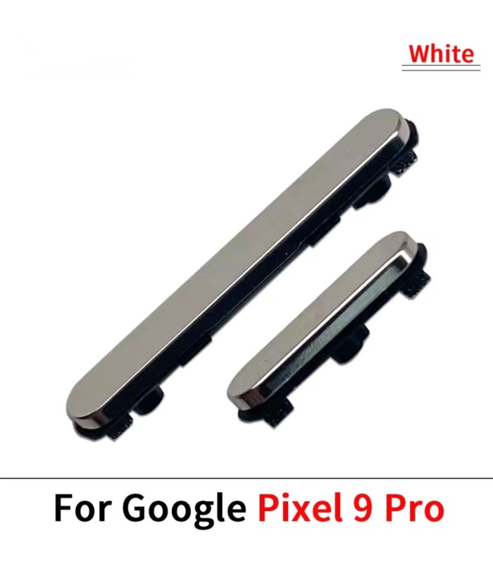 For Google Pixel 9 PRO White Replacement Side Power Volume Up Down Buttons Keys