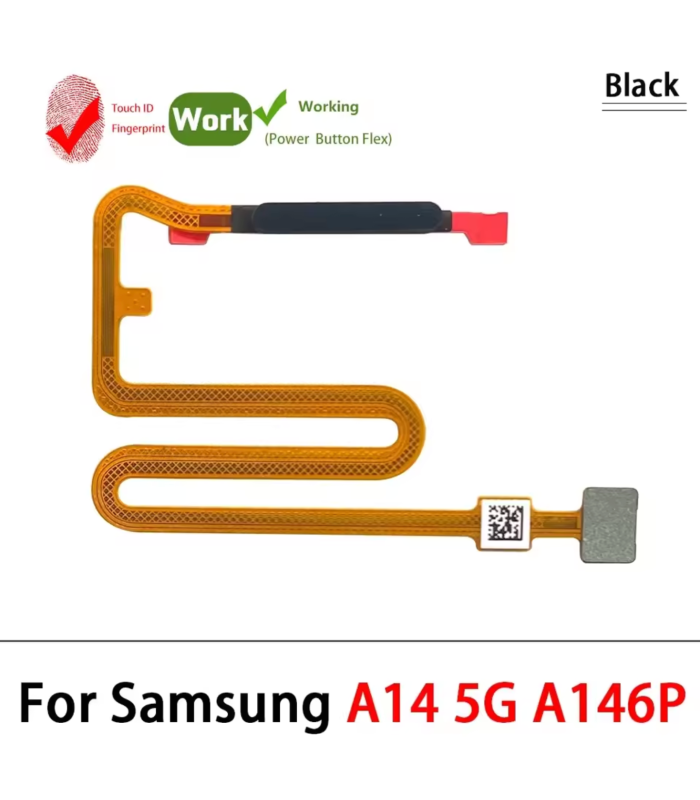 For Galaxy A14 5G SM-A146P Fingerprint Finger print Sensor Flex Cable - Black
