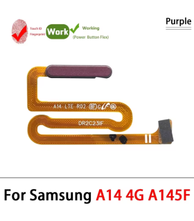 For Galaxy A14 4G SM-A145F Fingerprint Finger print Sensor Flex Cable - Purple