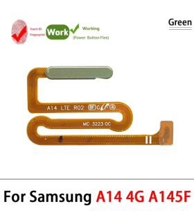 For Galaxy A14 4G SM-A145F Fingerprint Finger print Sensor Flex Cable - Green