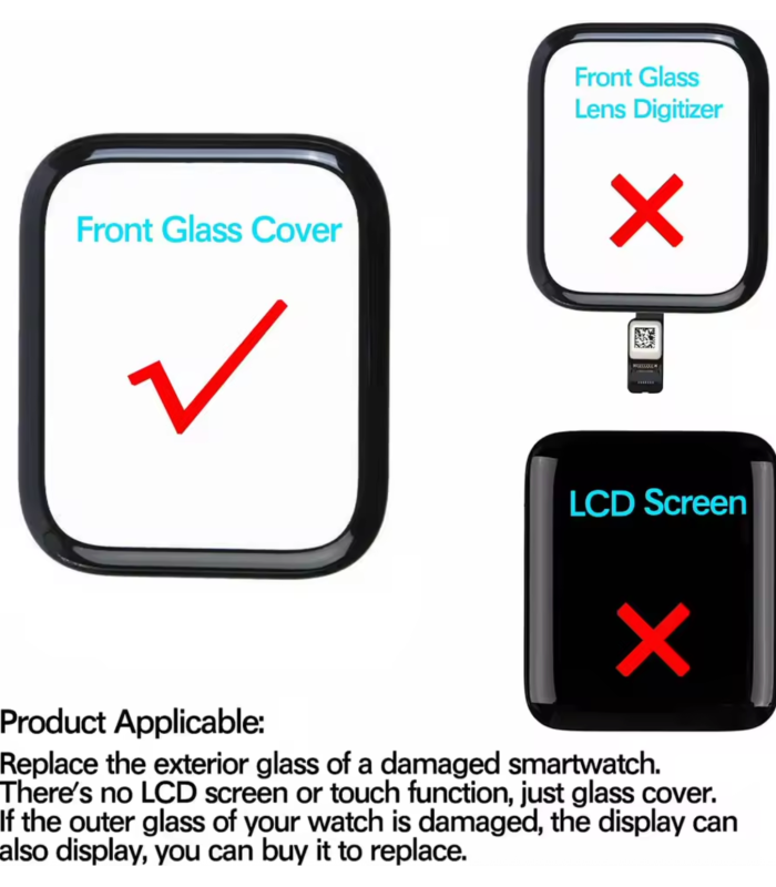 For Apple Watch iwatch replacement Front Glass Lens With OCA Series 10 S10 46mm