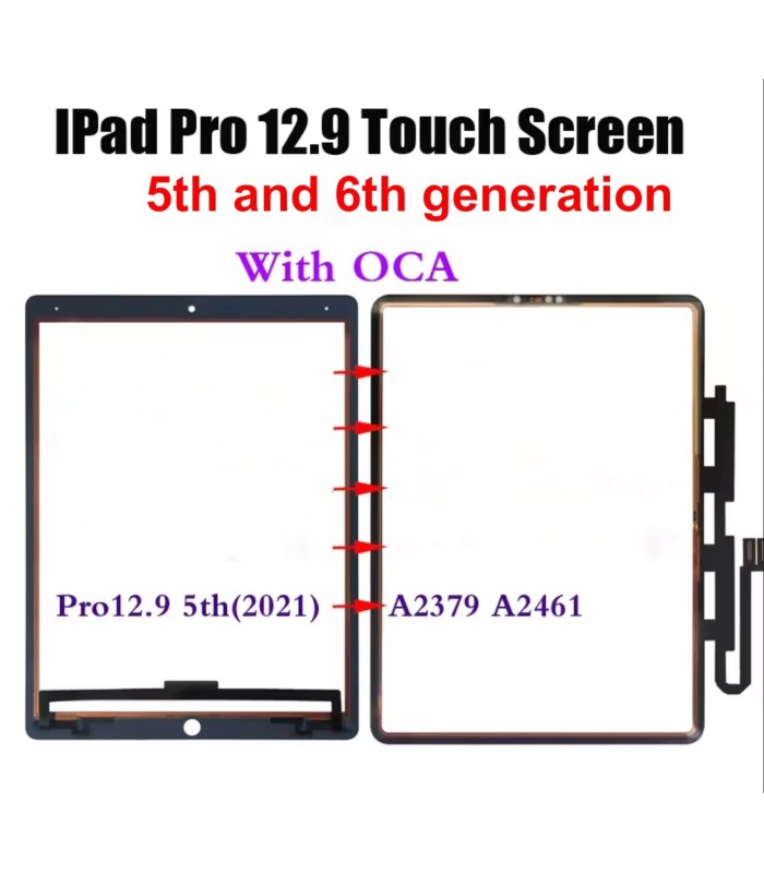 For Apple iPad Pro 12.9 5th | 6th Gen outer Touch Screen Digitizer With OCA