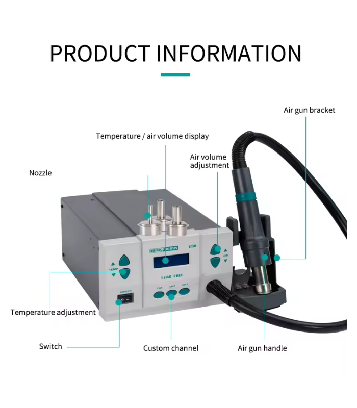 Quick 861 DW 861DW Hot Air Rework hot air Station 1000W SMD