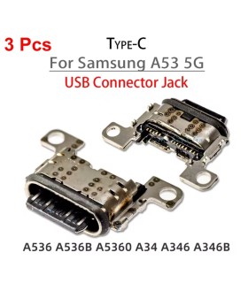 3 Pcs for Samsung Galaxy A53 A536B A536 USB Plug Connector Socket Charging Port