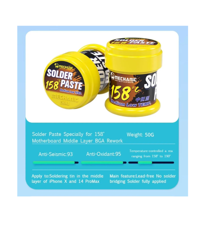 MECHANIC Soldering ZC50 158 (50G) paste for mobile phone CPU repair reballing