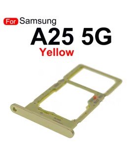 For Samsung Galaxy A25 5G yellow Replacement Dual Sim Card Tray Holder