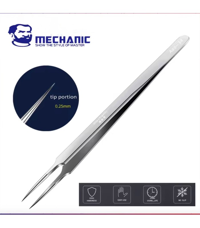 MECHANIC AAA-15 Curved Head ESD Stainless Steel Ultra Precision Tweezer Tool