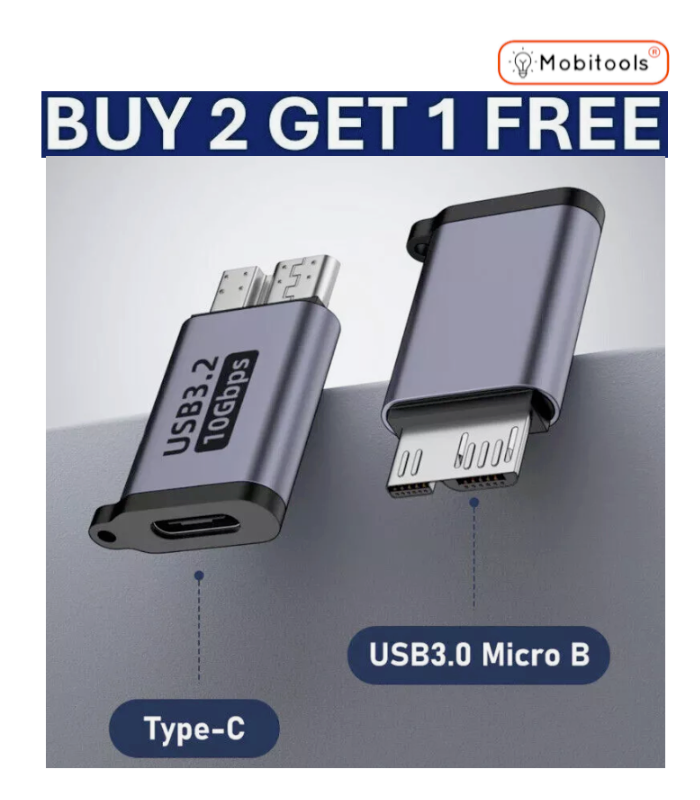 Micro USB-B 3.0 to USB-C Portable Convertor High-speed Hard Drive Cable