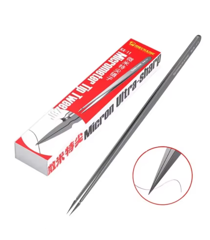 Mechanic KA-11 Precision fine Tweezers Micro soldering IC SMD Stainless Steel