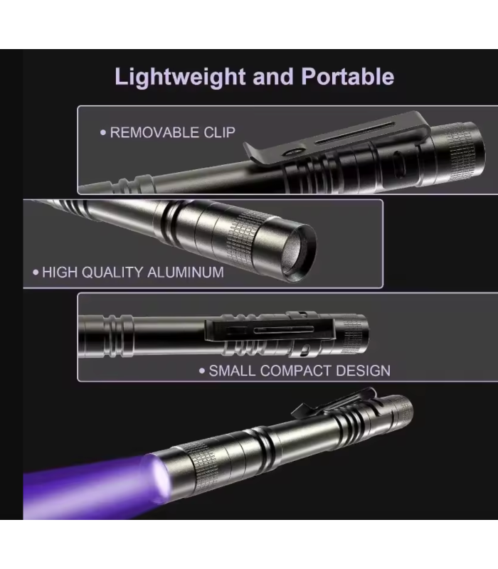 395nm UV Mini Black Pen Torch Light detect Detection Lamp curing repair