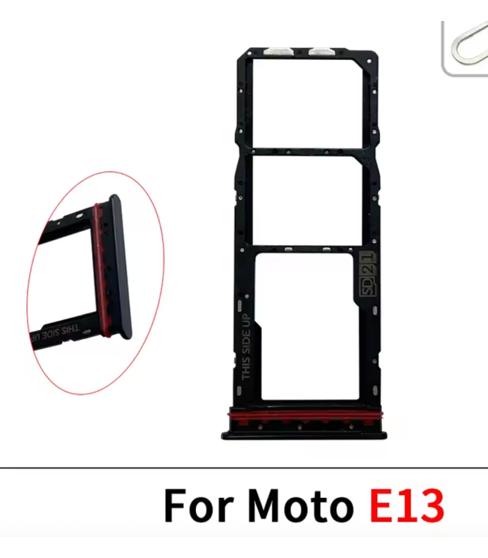 Motorola Moto E13 Black Replacement Dual Sim Card simcard Tray Holder