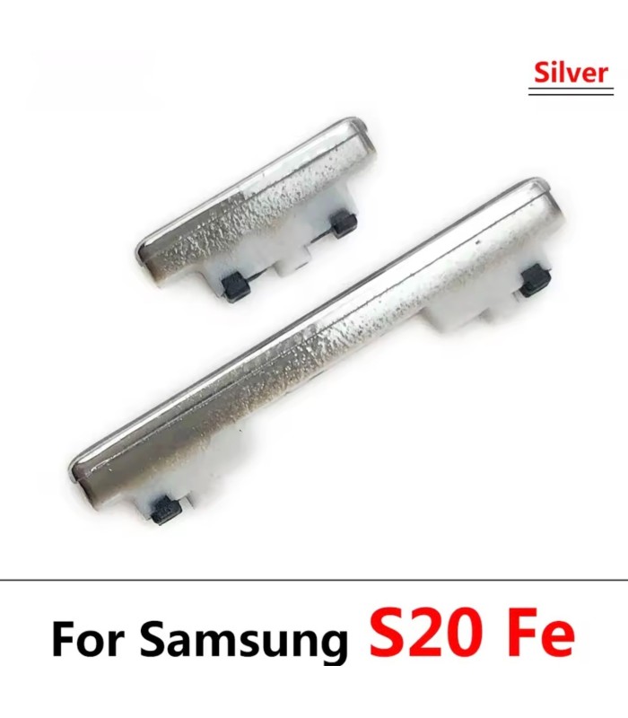 Samsung Galaxy S20FE Silver Replacement Side Power Volume Up Down Button Set