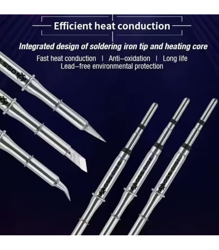 OSS Team C115-i k is soldering iron solder tip set Knife point conical bent