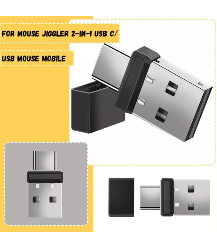 Mouse Jiggler Mover Wiggler Simulator Undetectable Discrete USB Windows Mac 2in1