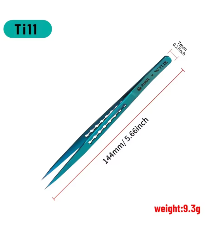2UUL Titanium Alloy Ultralight Tweezer for Precise Phone Board Repair - Straight
