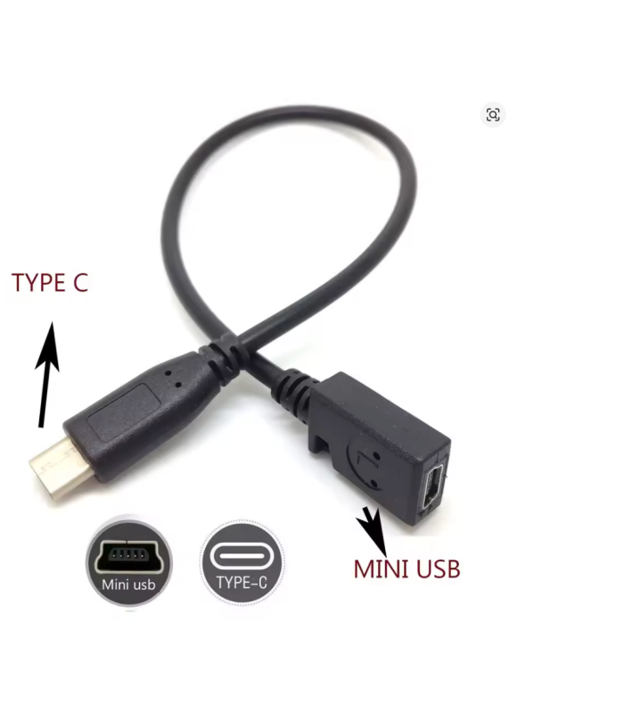 Mini USB Female to USB Type C Male Jack Plug Cable Adapter Converter Lead Cord