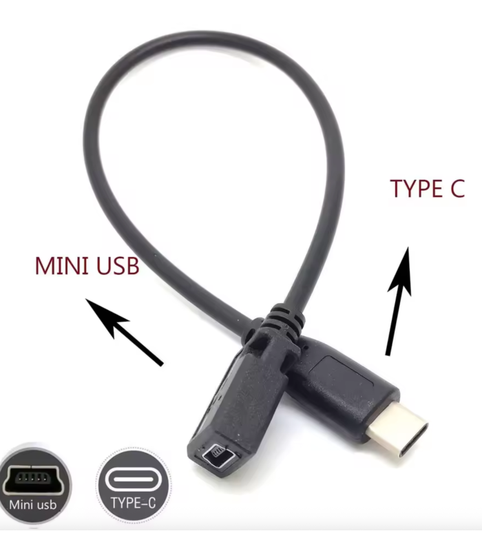 Mini USB Female to USB Type C Male Jack Plug Cable Adapter Converter Lead Cord