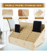 60 Mobile Phone Storage Box Compartment Holder Shop Store Display Ply wood