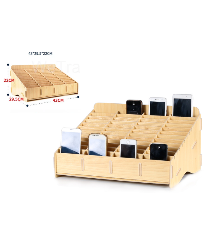 60 Mobile Phone Storage Box Compartment Holder Shop Store Display Ply wood