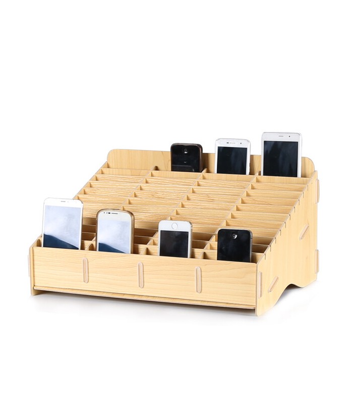 60 Mobile Phone Storage Box Compartment Holder Shop Store Display Ply wood