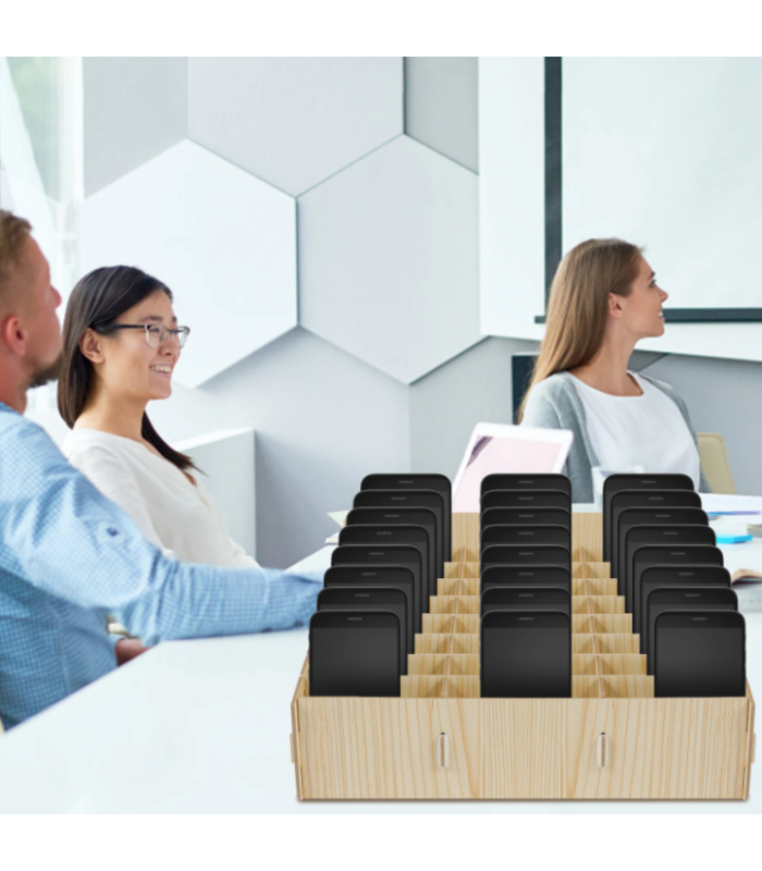 60 Mobile Phone Storage Box Compartment Holder Shop Store Display Ply wood