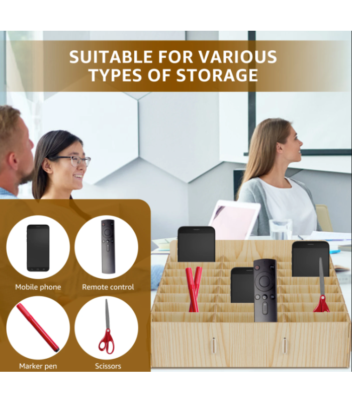 60 Mobile Phone Storage Box Compartment Holder Shop Store Display Ply wood