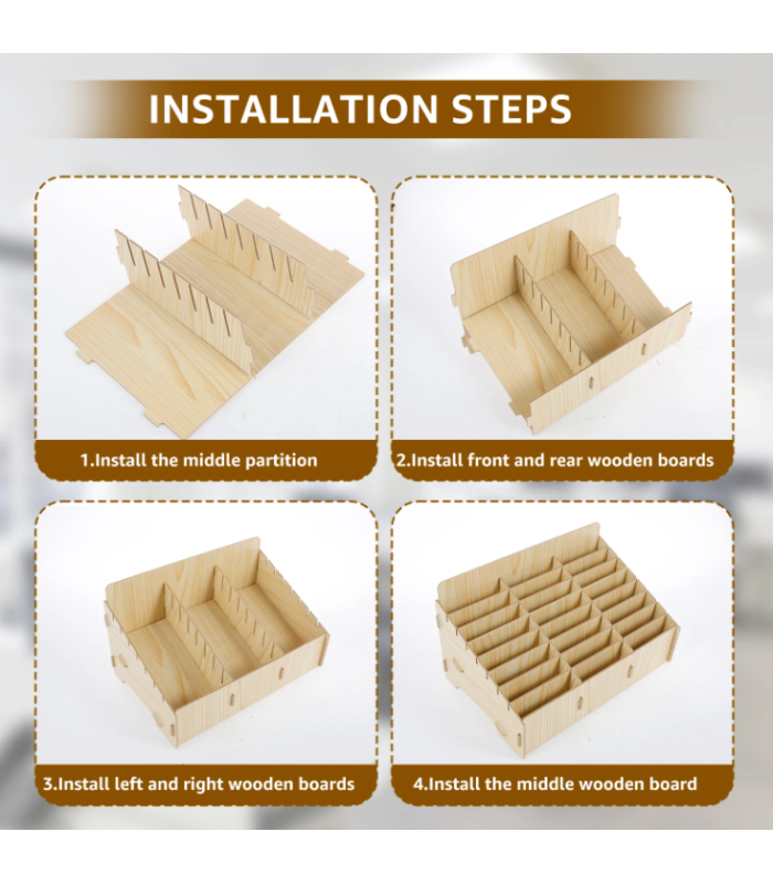 60 Mobile Phone Storage Box Compartment Holder Shop Store Display Ply wood