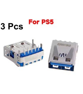 3 pcs Sony PlayStation PS5 USB 3.0 Charging Port Socket Connector Replacement