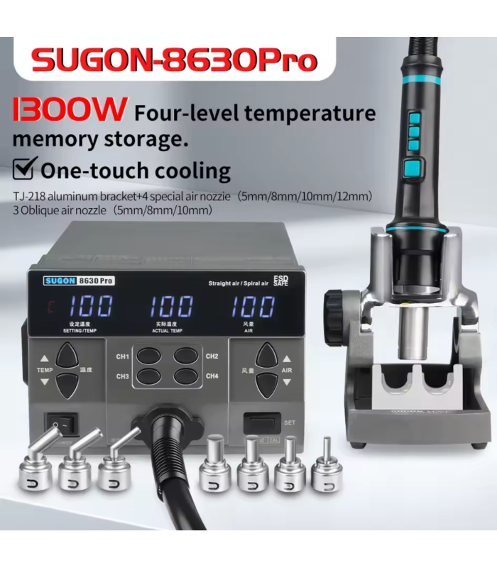 SUGON 8630Pro 1300W Hot Air Gun Digital Display BGA Rework Station machine