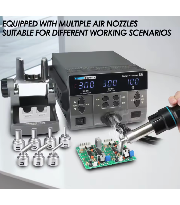 SUGON 8630Pro 1300W Hot Air Gun Digital Display BGA Rework Station machine