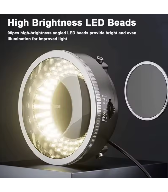 iFixes iL37 Microscope Polarized 96 LED Ring Light Anti Glare Microscope Lamp
